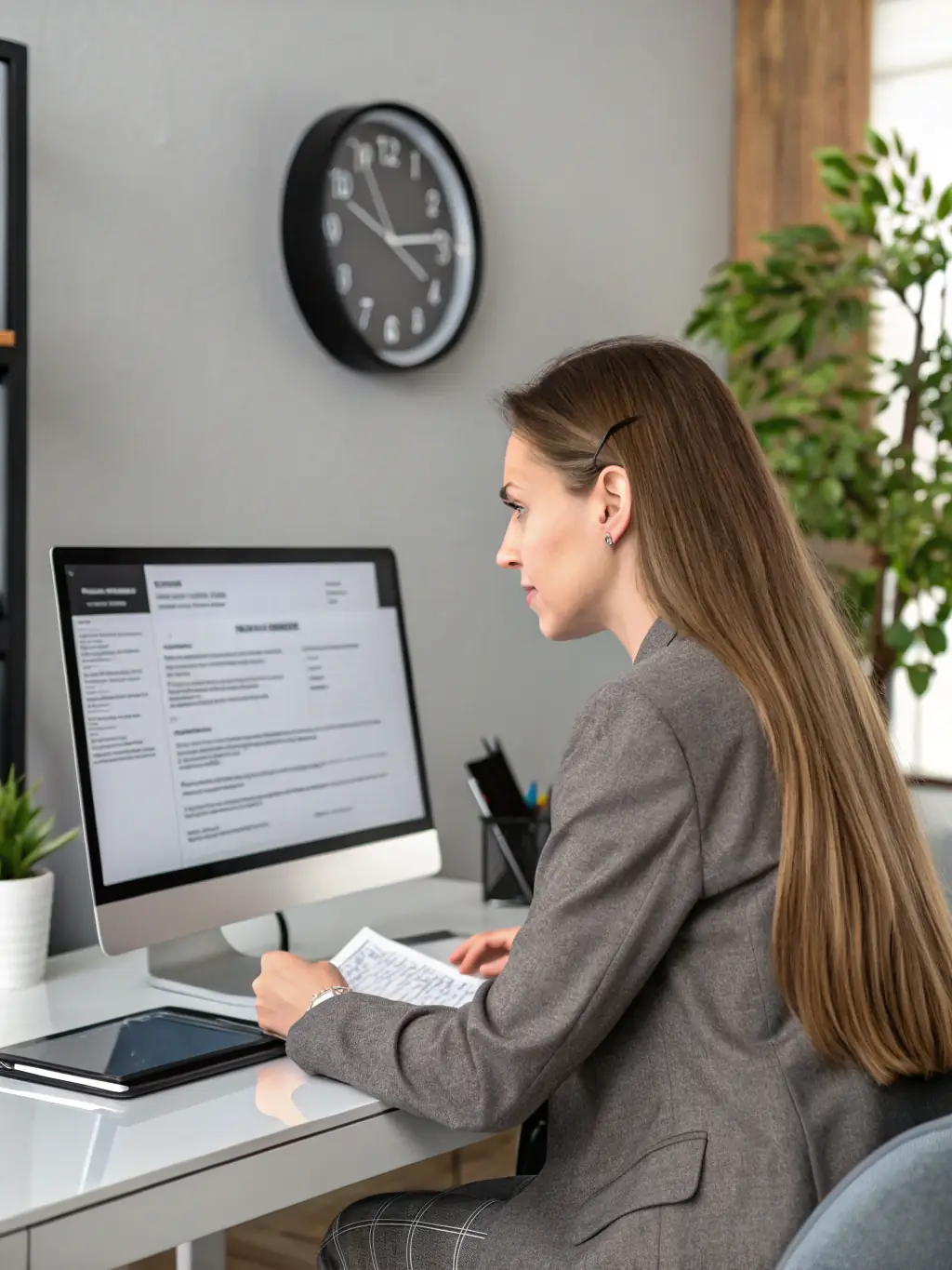 An investigator reviewing documents and conducting interviews for background verification, ensuring accuracy and compliance.
